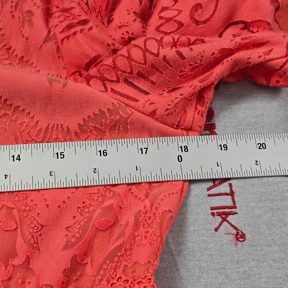 Farm Rio Anthropologie Maxi Dress Womens L Coral Lace Boho Tropical Whimsigoth - Picture 7 of 11